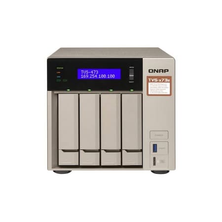 Qnap AMD R-Series RX-421BD 2.1GHz/4GB DDR4/4GbE/4SATA3/USB3.0/4-Bay Tower TVS-473E-4G-US
